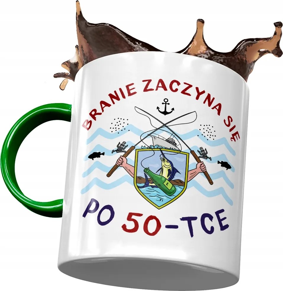 Zöld Bögre Születésnapra 50 50-es 50-es Ajándék Nyomtatott Fotóval