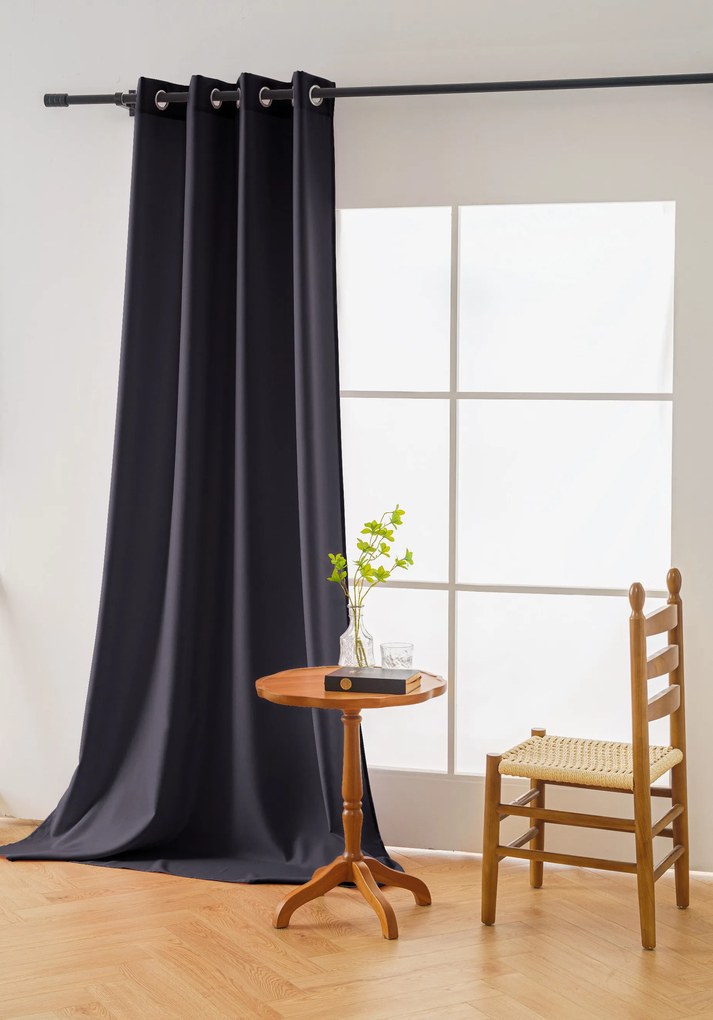 OXFORD sötétszürke függöny 140x250 cm Felfüggesztés: Fém gyűrűk