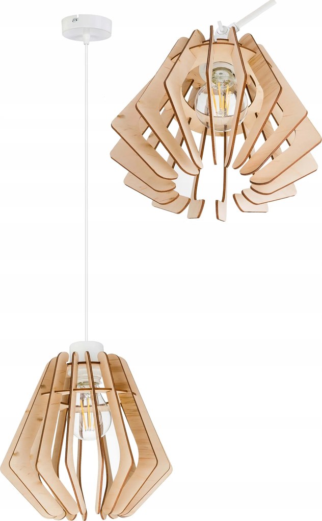 Mennyezeti lámpa függeszték túlnyúlás Loft fa 1x E27