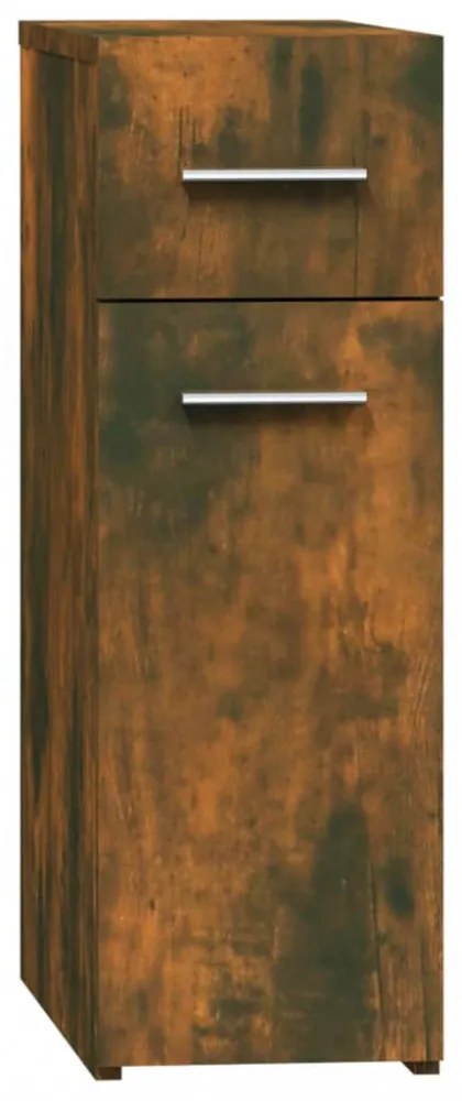füstös tölgy színű szerelt fa patikaszekrény 20 x 45,5 x 60 cm