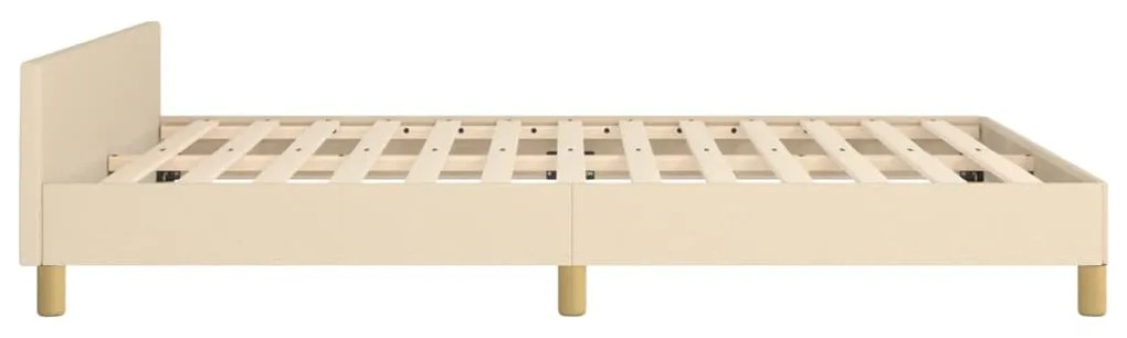 krémszínű szövet ágykeret matrac nélkül 140 x 190 cm
