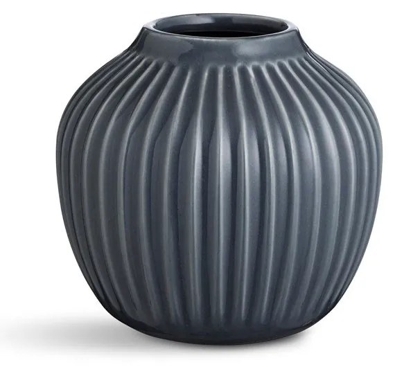 Hammershoi antracitszürke agyagkerámia váza, magasság 12,5 cm - Kähler Design