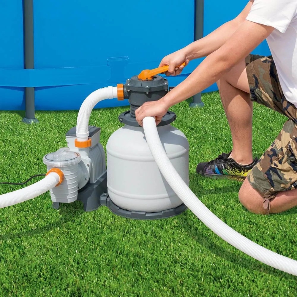 Flowclear Homokszűrős vízforgató 8 m³/h ChemConnect vegyszeradagolóval