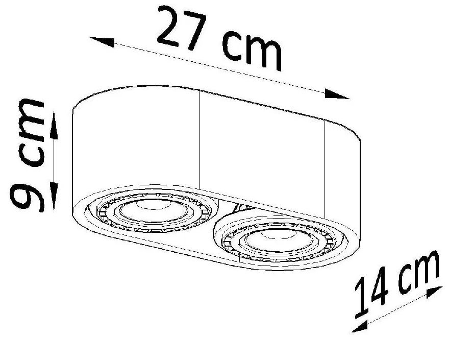 Szürke spotlámpa 27x14 cm Spattio - Sollux