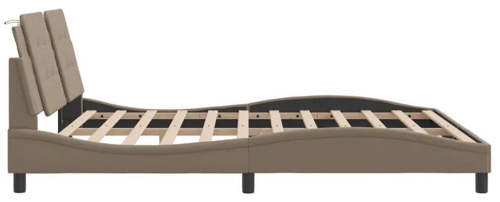 kávészínű műbőr ágykeret LED-világítással 180 x 200 cm