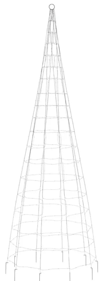 színes LED karácsonyfa zászlórúdra 550 LED 300 cm