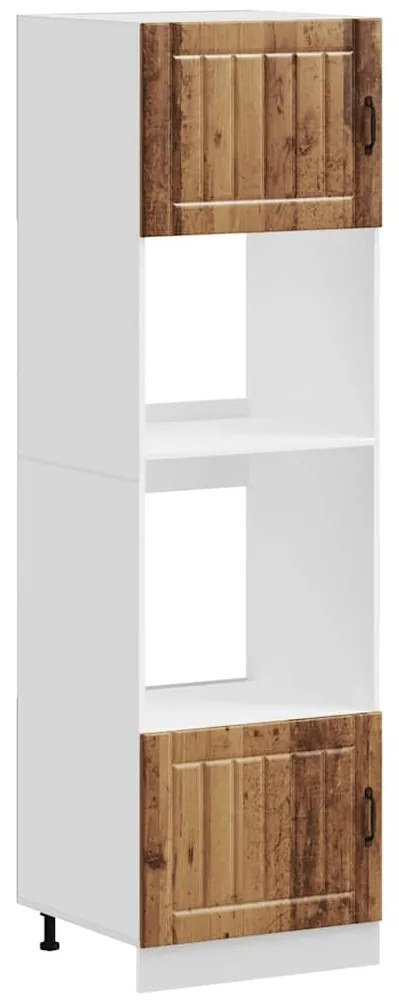 Lucca 2 db antik fa színű szerelt fa sütőszekrények