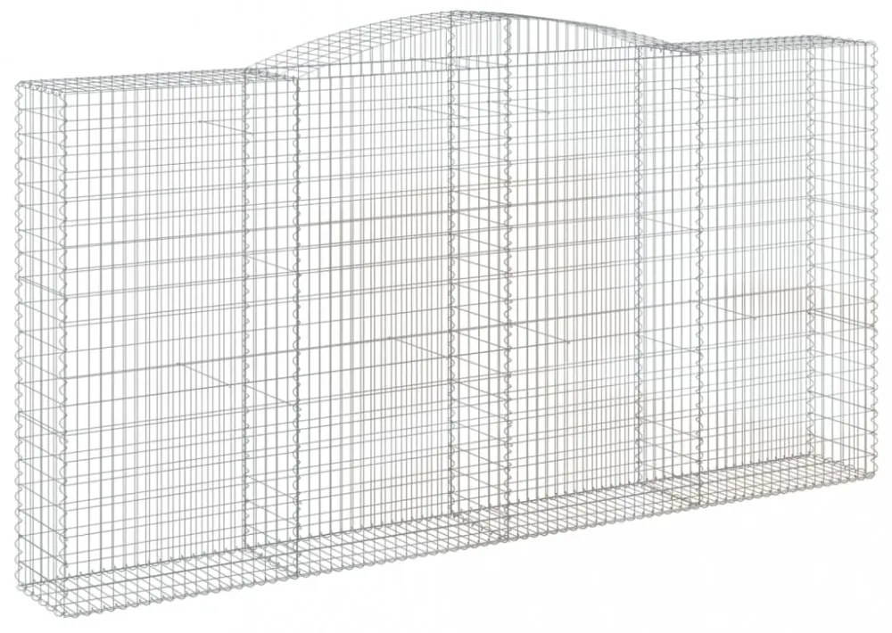 vidaXL 5 db íves horganyzott vas gabion kosár 400x50x200/220 cm