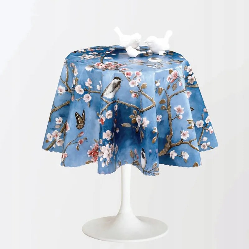 Abrosz Cerata Nem Szőtt Színes Madárvirágok Kerek Vastag Kör 120 cm