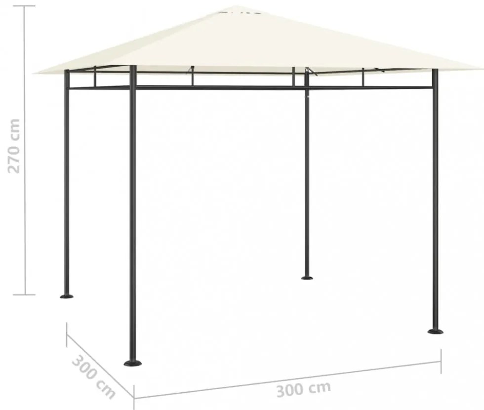 krémszínű pavilon 3 x 3 x 2,7 m 180 g/m²