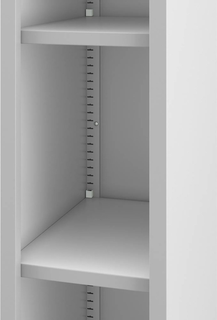 Keskeny fém irattároló polc dokumentumokhoz szürke: TIM 250 x 1850 x 400 mm