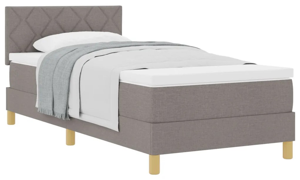 Boxspring ágy matraccal, topszínű, 90x200 cm, szövet