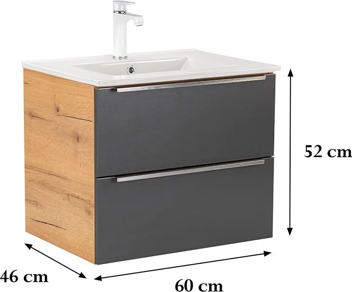 Vario Trim 60 Fürdőszoba alsó szekrény mosdóval