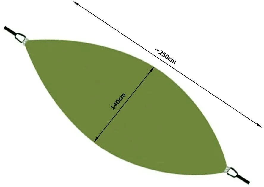 Zaparkorun Kültéri függőágy rovarhálóval - olivazöld