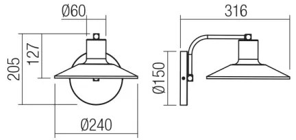 Redo 01-4053 - Fali lámpa FRESNO 1xE27/42W/230V