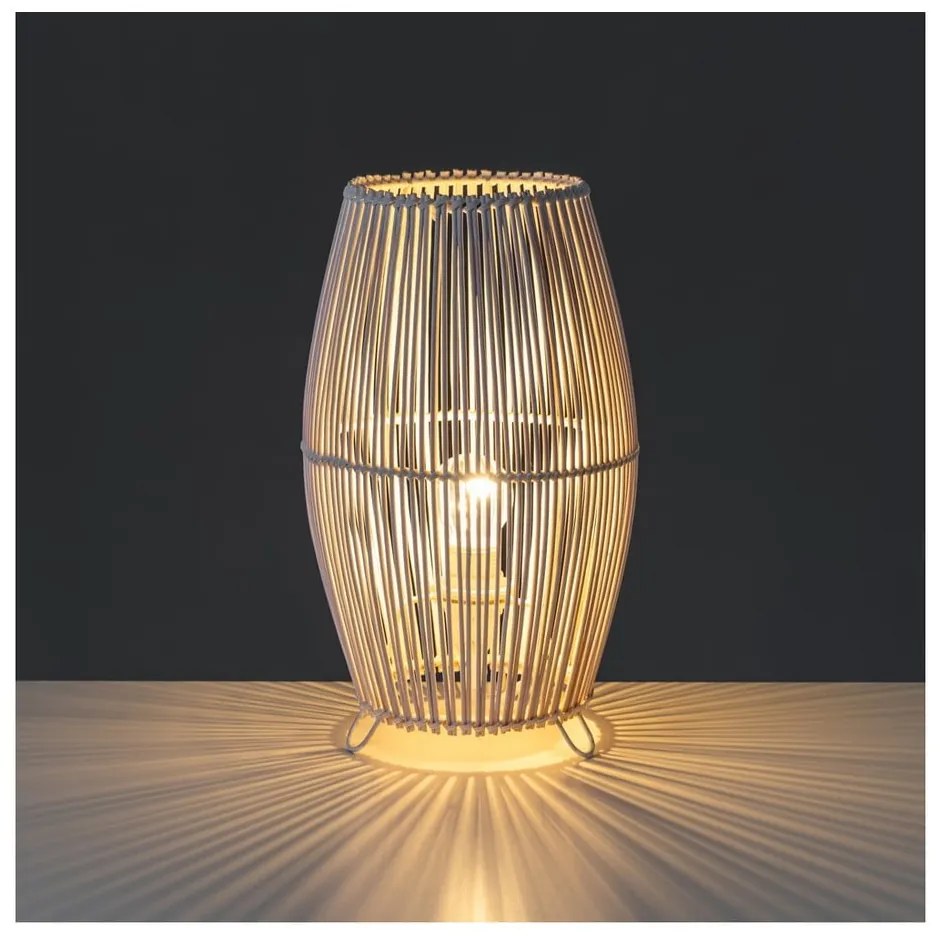 Fehér bambusz asztali lámpa bambusz búrával (magasság 29 cm) – Casa Selección