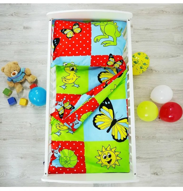 EMI színes, állat mintás gyerek ágyneműhuzat, Párna 70x90