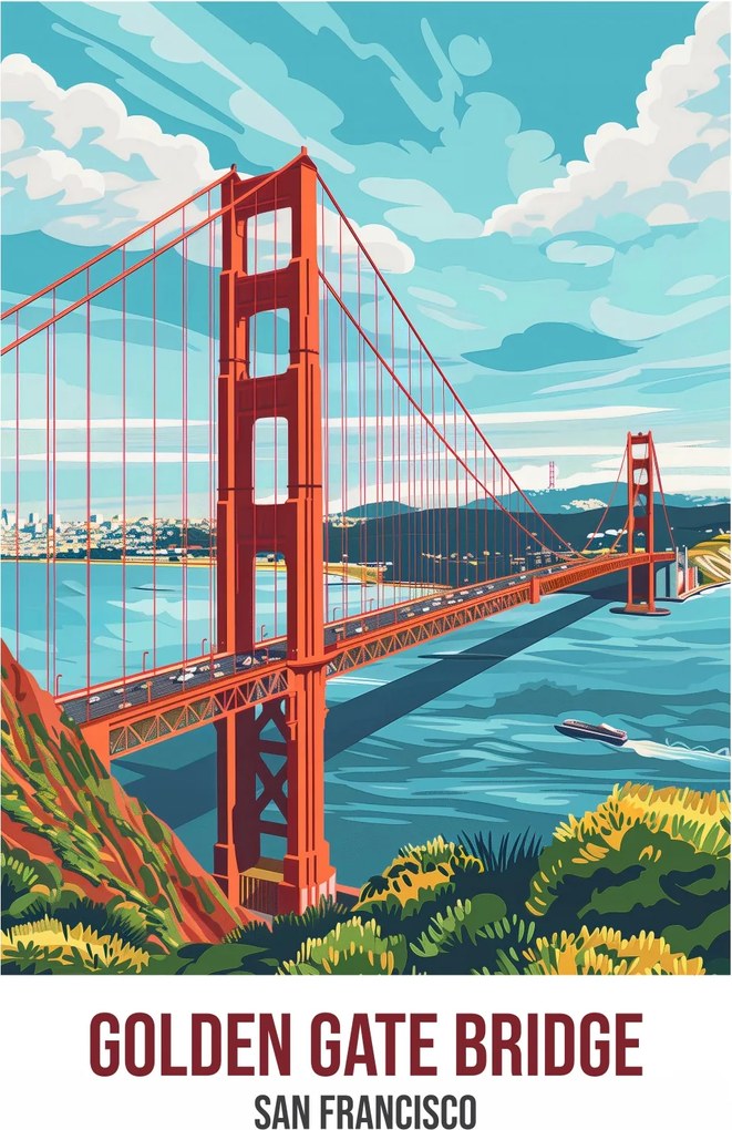 Poszter 30x45cm Golden Gate Bridge