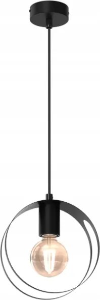 Ewilight Függő mennyezeti lámpa gyűrű Bona Black E27 60W fekete