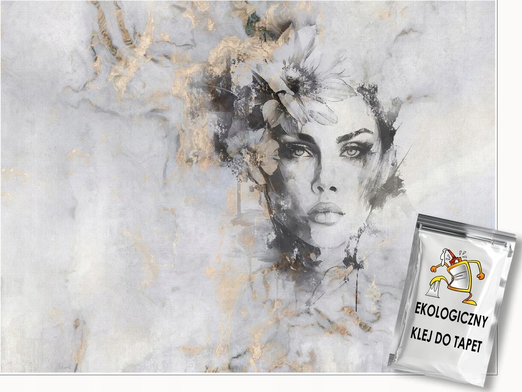 Fotótapéta Nő Arc Arany Márvány Hálószoba Nappali Tapéta 150x105
