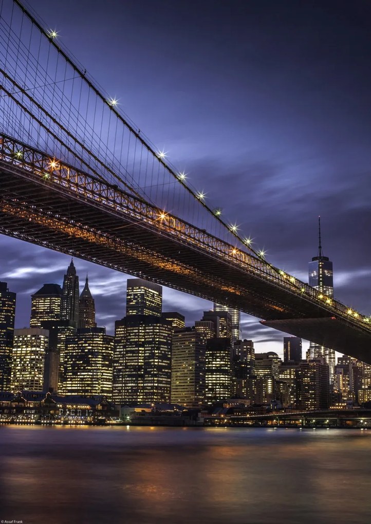 Poszter 29,7x42cm Brooklyn híd és Alsó-Manhattan panoráma alkonyatkor