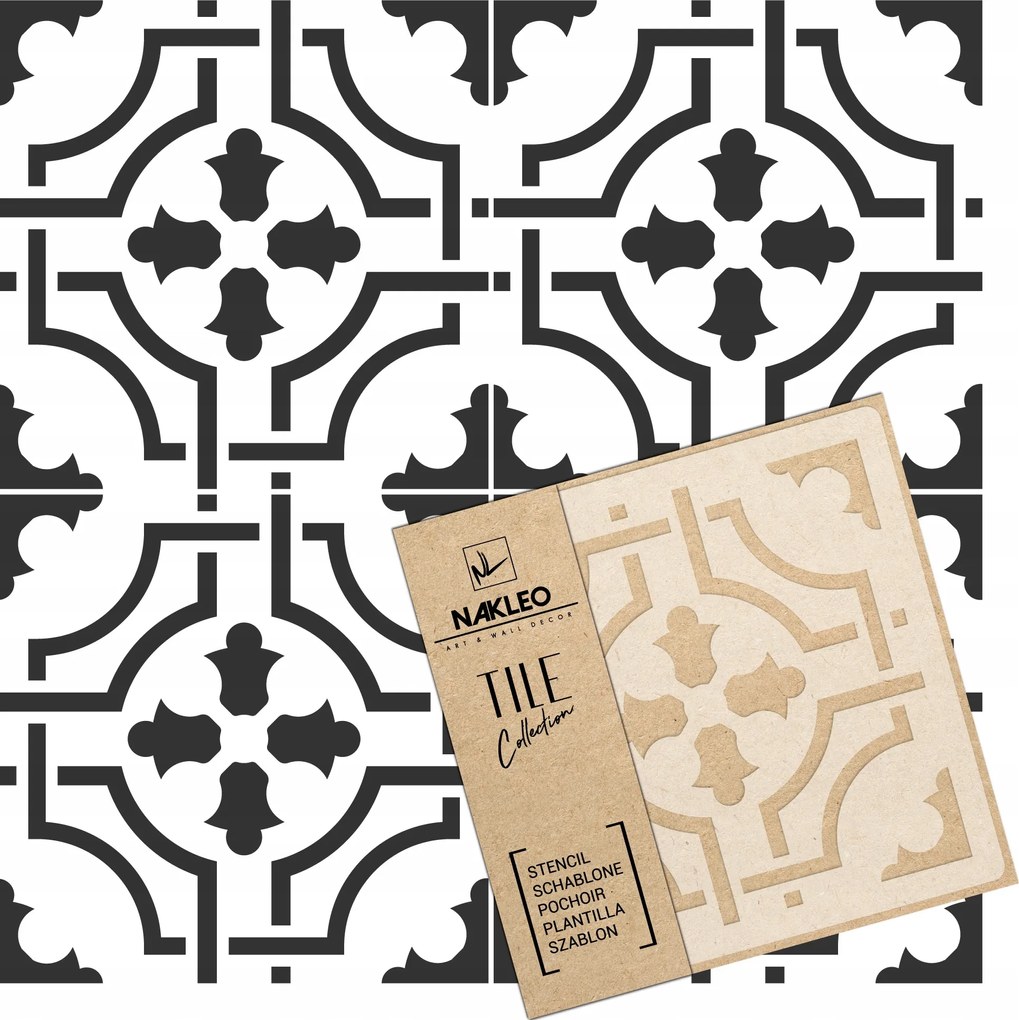Festősablon Csempe Csempék Többször felhasználható 15x15cm Minta Geometria Amadora