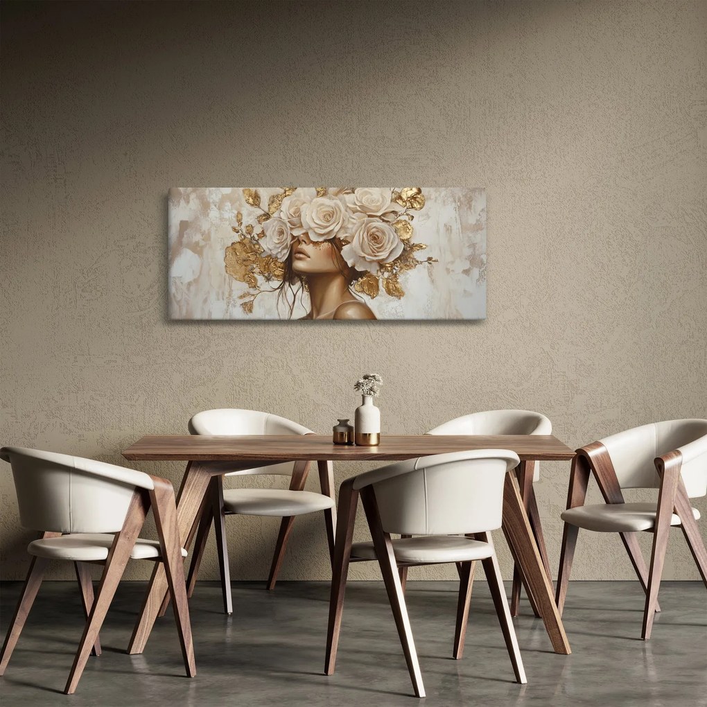 Kép - Lány rózsákkal (120x50 cm)
