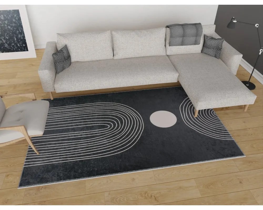 Antracitszürke mosható szőnyeg 160x230 cm – Vitaus