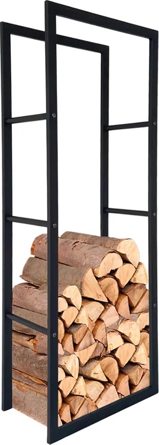 Tűzifa tároló, fekete acél, TURM