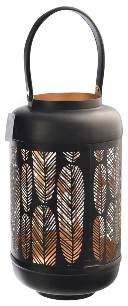 InDecor Leaf fém gyertyatartó fekete, 19 x 19 x 38 cm, M