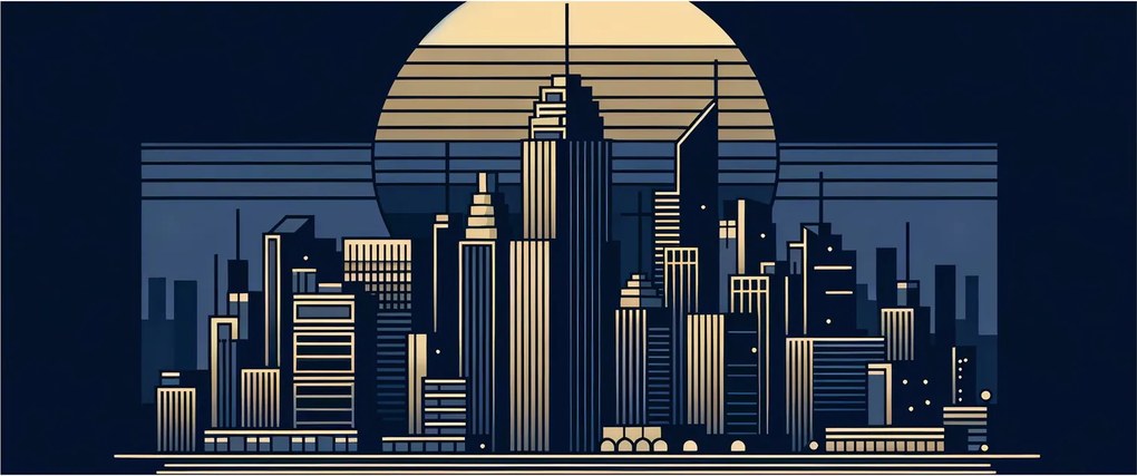 Kép – Geometrikus város (120x50 cm)