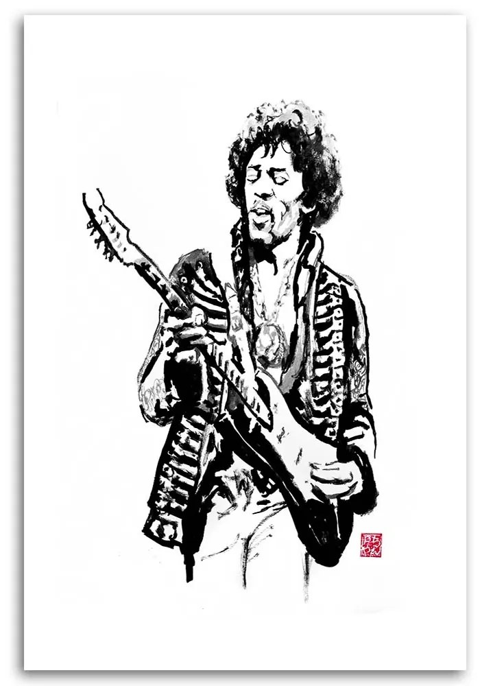 Gario Vászonkép Jimi Hendrix - Péchane Méret: 80 x 120 cm