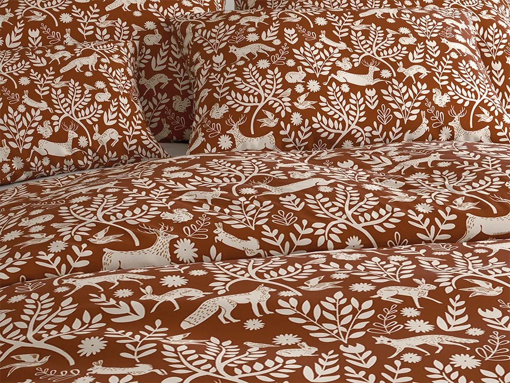 Mikroszálas ágyneműhuzat FOREST ANIMALS barna Ágyneműhuzat mérete: 2 db 70 x 90 cm | 200 x 220 cm