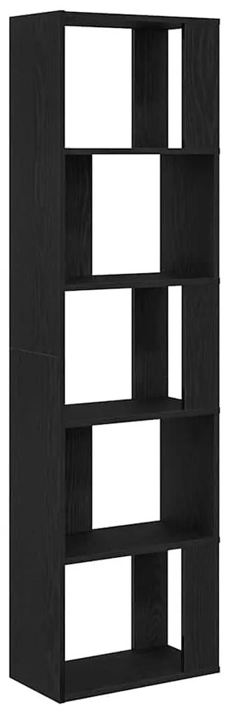 fekete tölgy szerelt fa könyvszekrény/szobaosztó 45x24x159 cm