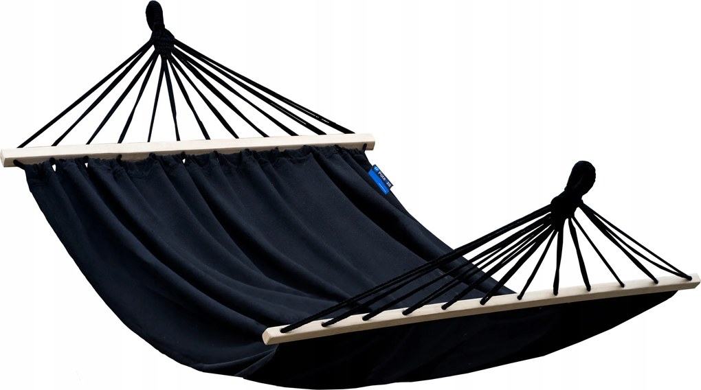 Roma kétszemélyes kerti függőágy 220x160 fekete Potenza keresztlécekkel