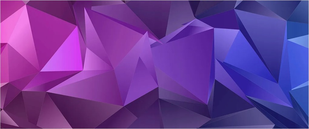 Divatos 3D Fali Tapéta Lila háromszögek 250x104 Ragasztóval
