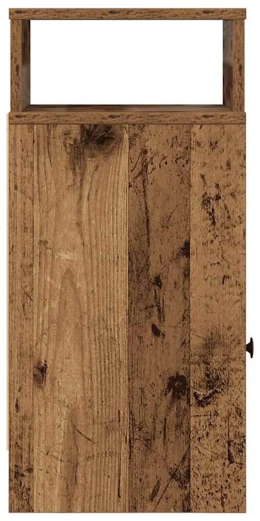 2 db antik fa színű éjjeliszekrény fiókkal 25x31x66 cm
