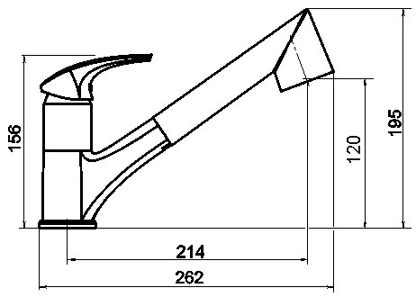 Novaservis - Mosogató csaptelep kihúzható zuhannyal METALIA fényes króm
