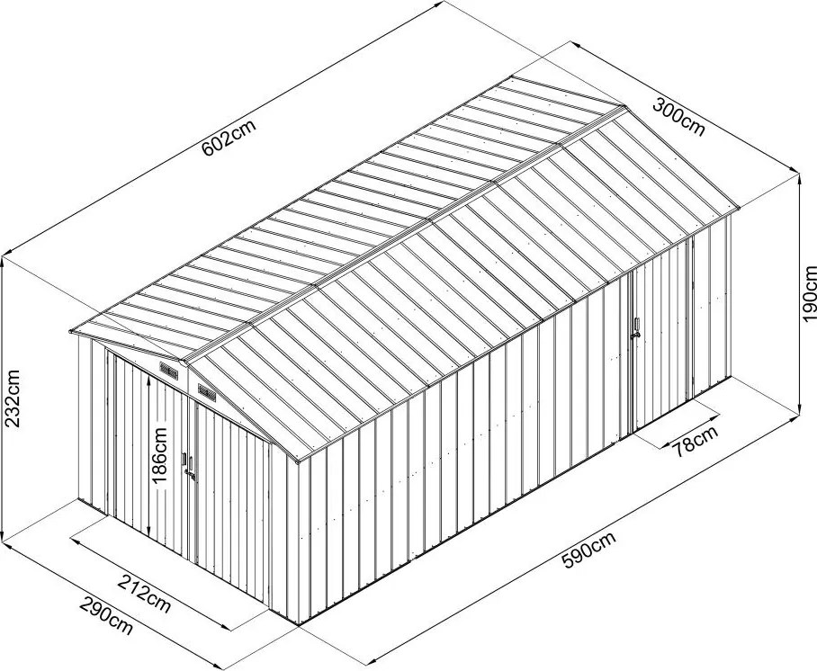 Avenberg Kerti ház / garázs 6.02 x 3 m ANTRACIT CG-K2010-B