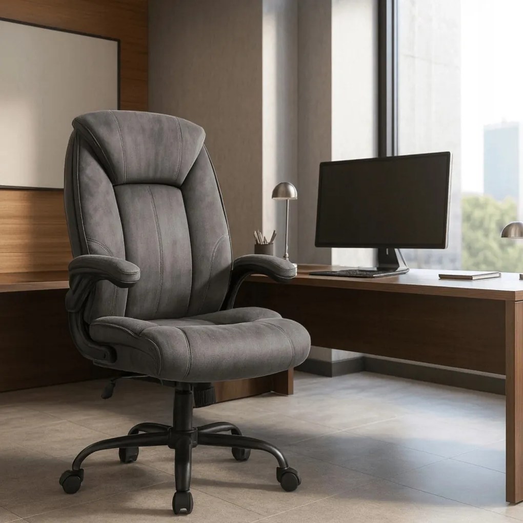 Szürke bársony irodai forgószék. COMFORT