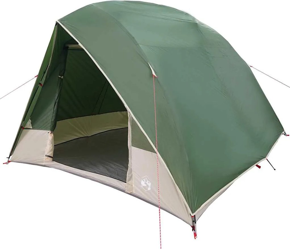 vidaXL Kempingssátor tetővel tárolóval Zöld 320 x 275 x 190 cm taft