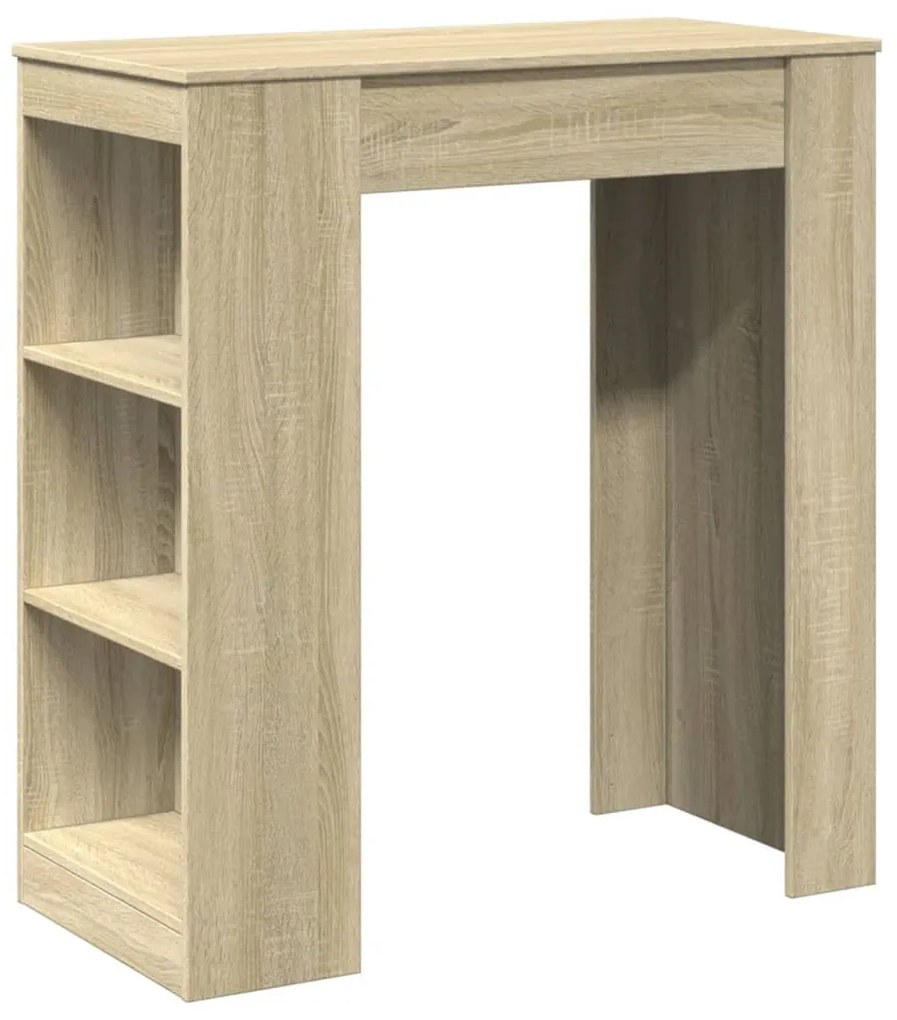 sonoma tölgy szerelt fa bárasztal tárolókkal 95 x 47 x 103,5 cm
