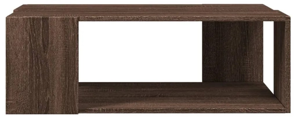 Barna tölgy színű szerelt fa dohányzóasztal 89,5 x 48 x 30 cm