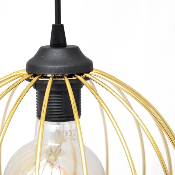 Csillár zsinóron MERCURE 1xE27/15W/230V arany/fekete