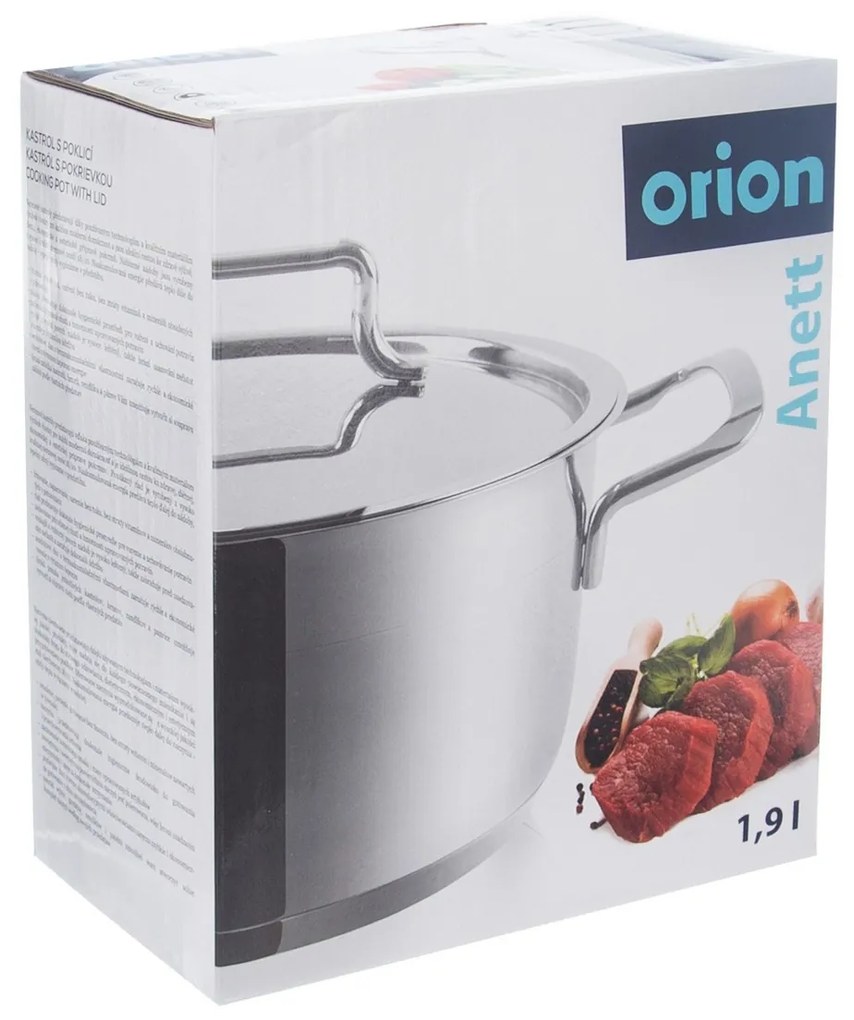 Orion Anett rozsdamentes acél lábas fedővel, 1,9 l, , 1,9 l