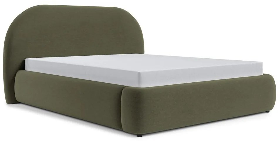 Franciaágy 140 cm Olivo P (ágyráccsal) (tárolóhellyel) (zöld + fekete). Akció -15%. 1100410
