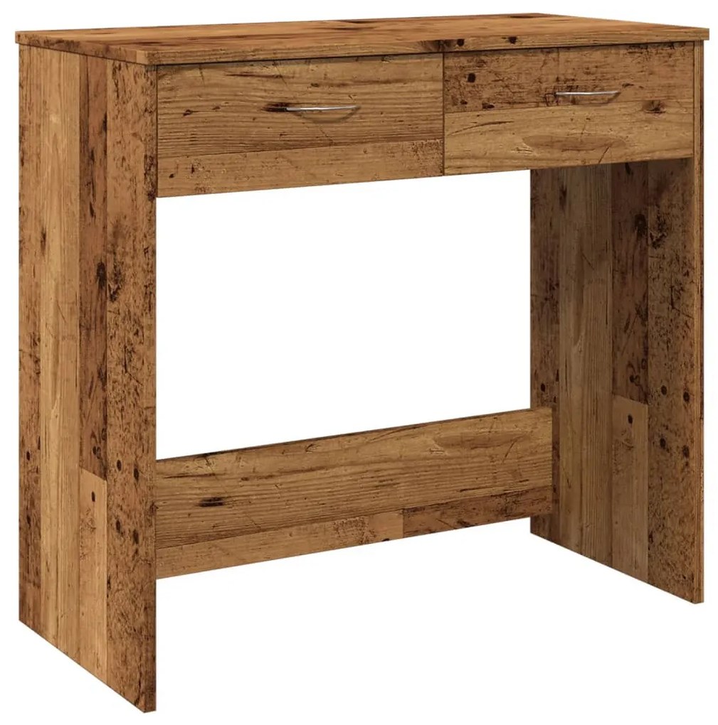antik fa színű szerelt fa íróasztal 80 x 40 x 75 cm