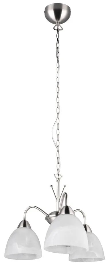 Fehér-ezüstszínű függőlámpa üveg búrával ø 43 cm Dobby – Trio