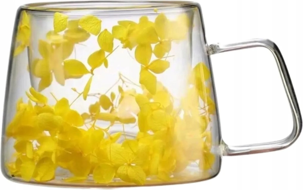 Kávés Pohár Teás Bögre Thermo Dupla Alj Virágokkal