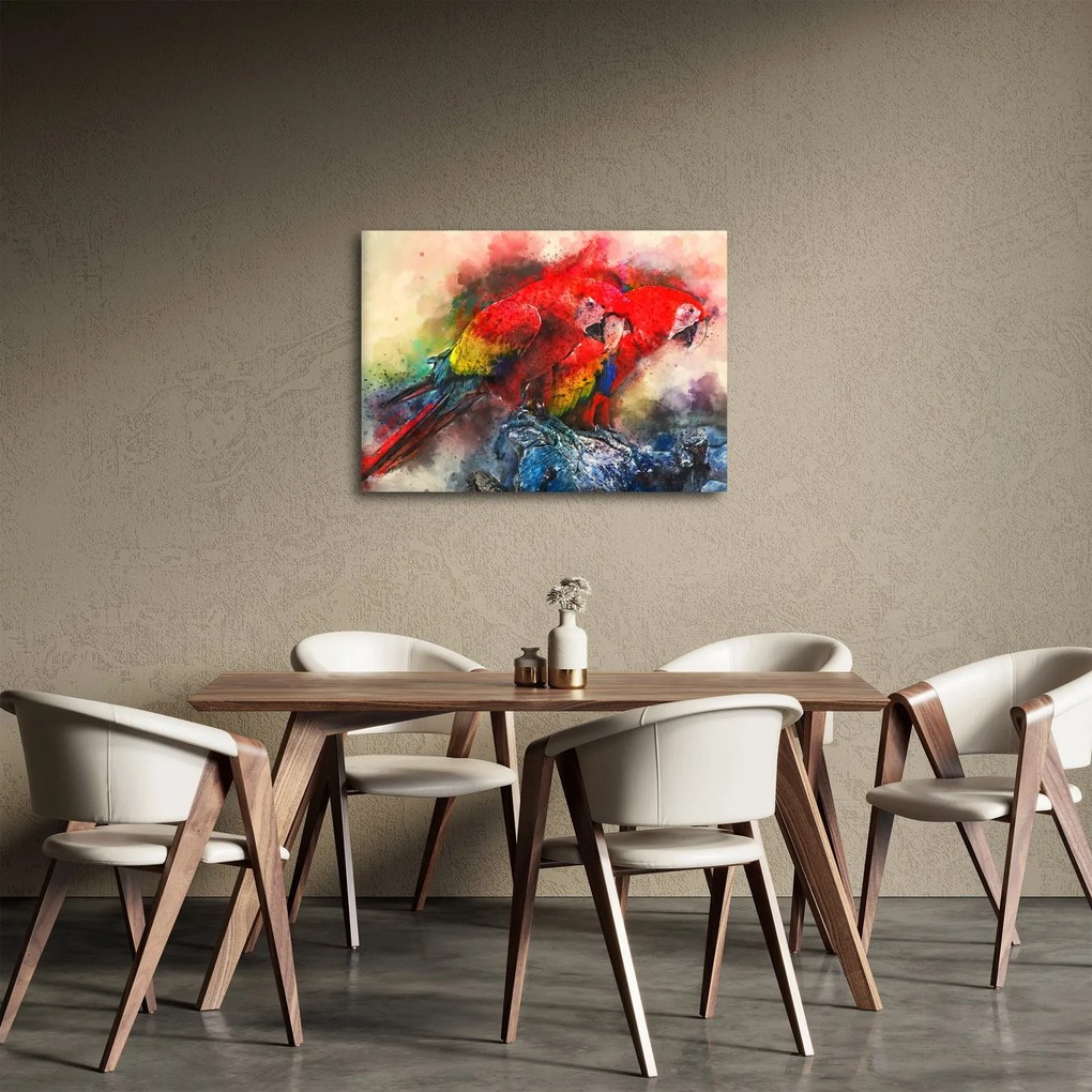 Vörös ara papagájok képe (70x50 cm)